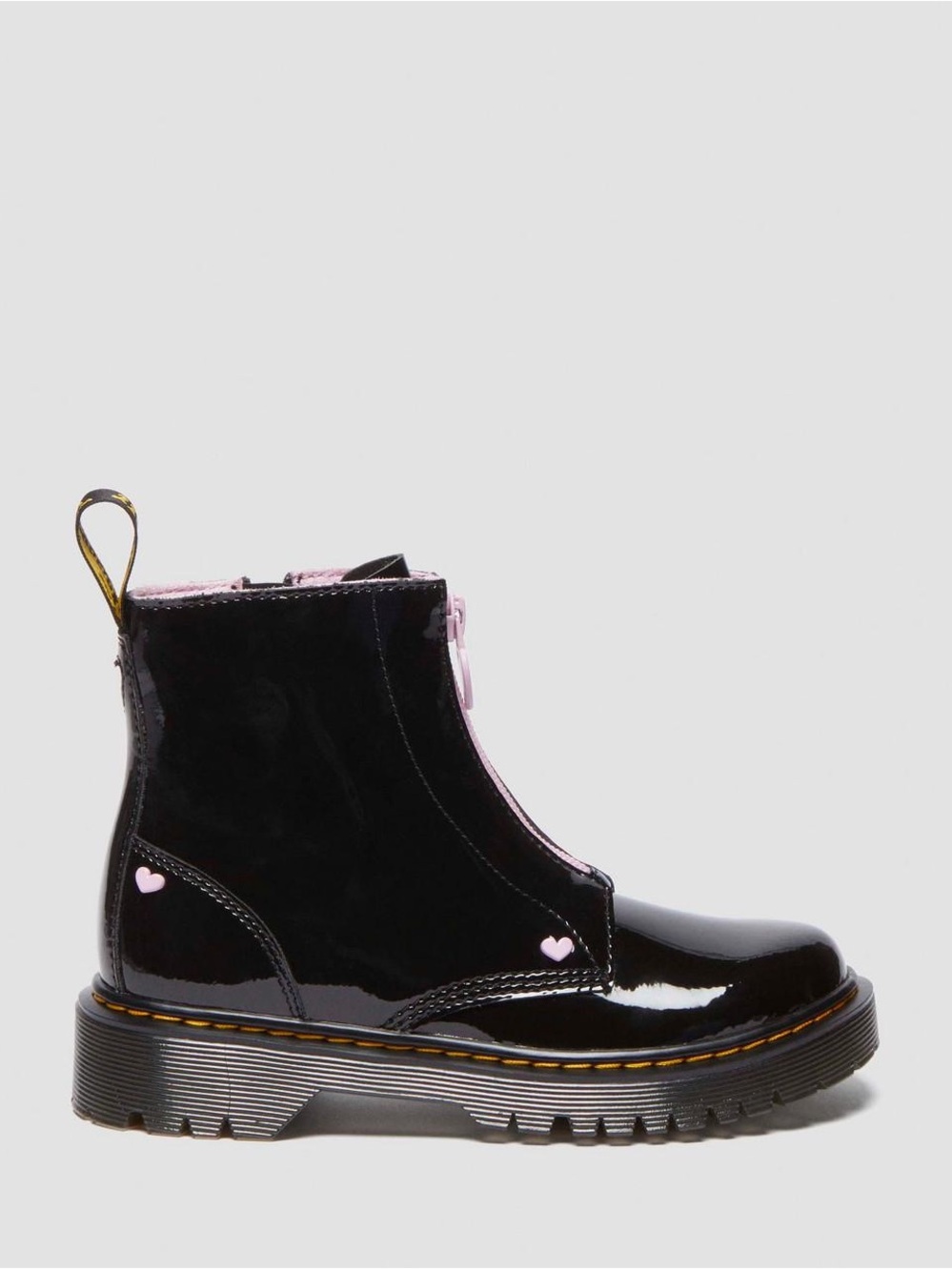 Dr. Martens JUNIOR HEART NAPPA PATENT LEATHER PULL-ON BOOTS - Picture 6 of 12